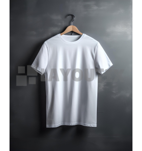Maquette T-Shirt blanc - Fond gris Marmor