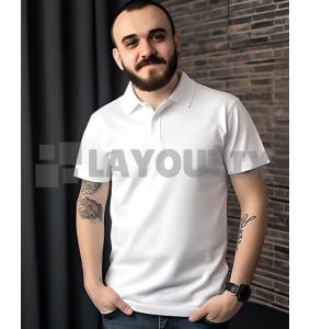 Weißes T-Shirt Mockup - Mann