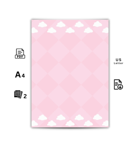 Cartoleria stampabile PDF - Rosa con le nuvole