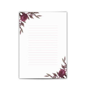 Bedruckbares Briefpapier PDF - Rote Rosen