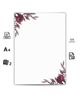 Cartoleria stampabile PDF - Rose rosse
