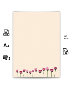 Papeterie imprimable PDF - Fleurs