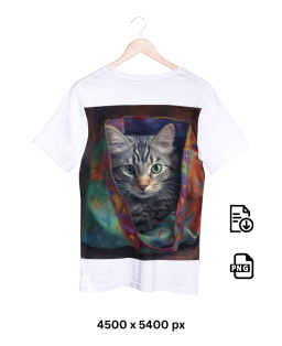 Design di maglietta per POD - Gattino tascabile