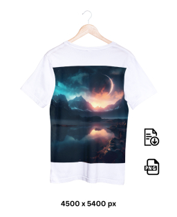 Design di maglietta per POD - Mondo fantastico di notte