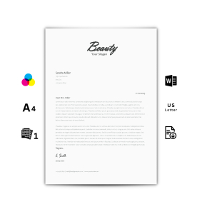 Word Letterhead Template - Minimalist Simple Black