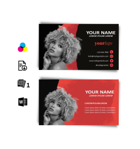 Visiting Card Design Template Word - Red & Black