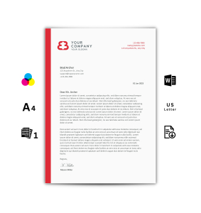 Letterhead Template Word - Red