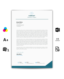Letterhead Template Word - Blue special