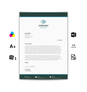 Letterhead Template Word - Dark Green