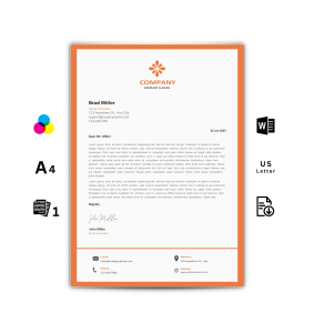 Letterhead Template Word - Orange