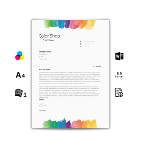 Letterhead Template Word - Colorful for Painters