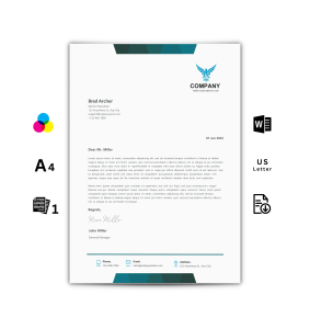 Letterhead Template Word - Different Shades Of Blue