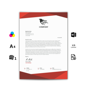 MS Word Letterhead Template - Red