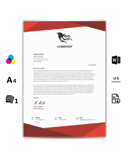 MS Word Letterhead Template - Red