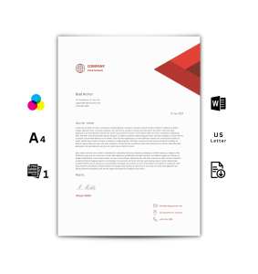 Letterhead Template MS Word - Red