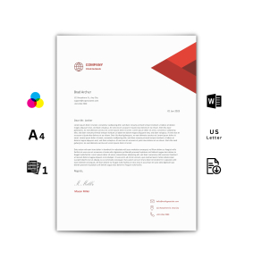 Modello di carta intestata MS Word - Rosso