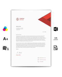 Letterhead Template MS Word - Red