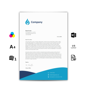 Word Letterhead Template - Blue