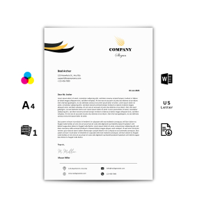 Word Letterhead Template - Black & Yellow