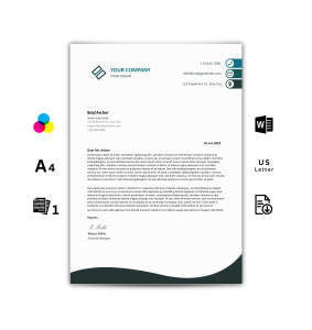 Briefkopf Vorlage Word Doc Design Blau