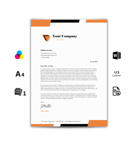 Professional Orange Word Letterhead Template for Multiple Industries