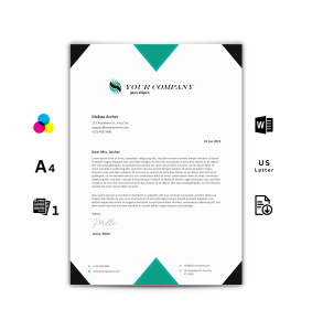 Letterhead Template Word - Turquoise & Gray