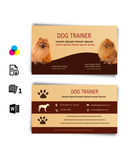 Modèle de carte de visite Word - Brown pour les dresseurs de chiens