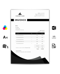 Invoice Template Word - Black