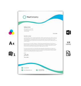 Letterhead Template Word - Blue & Turquoise