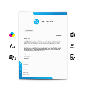 Word Letterhead Template - Blue