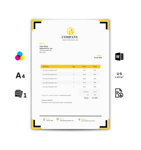 Modello di fattura per Microsoft Word in arancione e nero