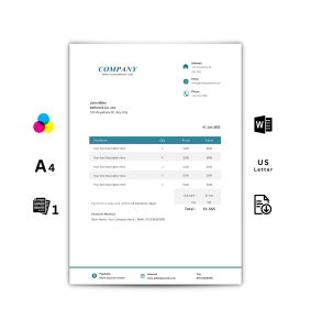 Invoice Template Word - Medical Blue