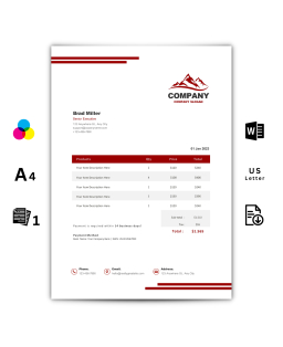 Invoice Template Word - Red